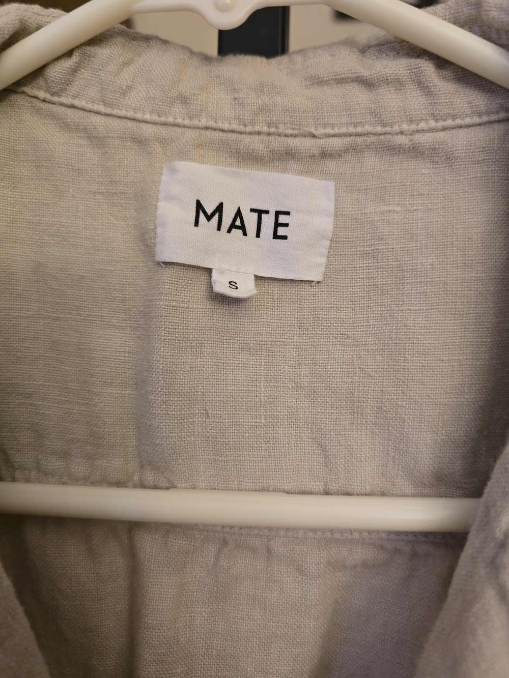 Mate The Label Light Cream Short-Sleeve Linen Jumpsuit Size Small - Picture 3 of 5